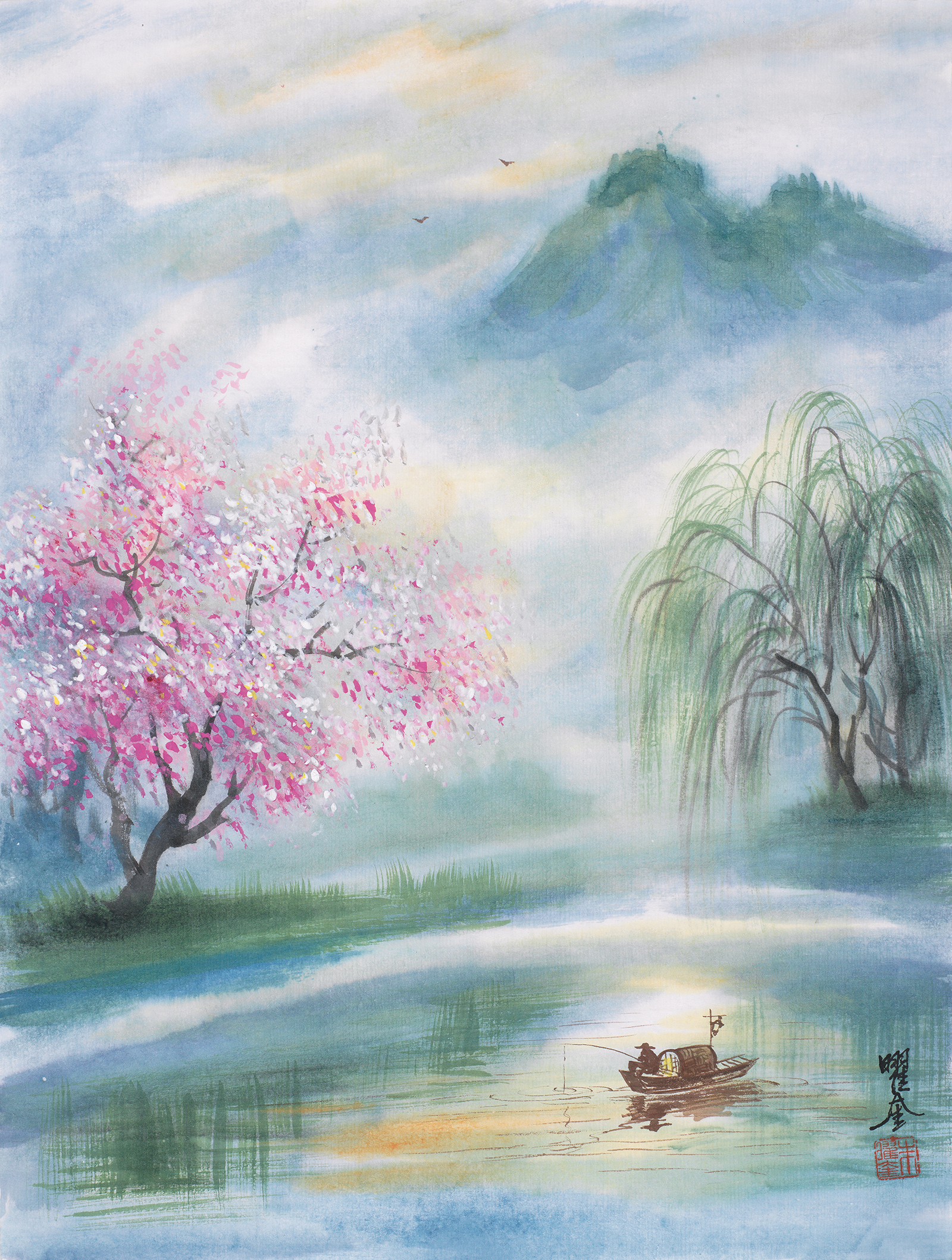 春江霞渡