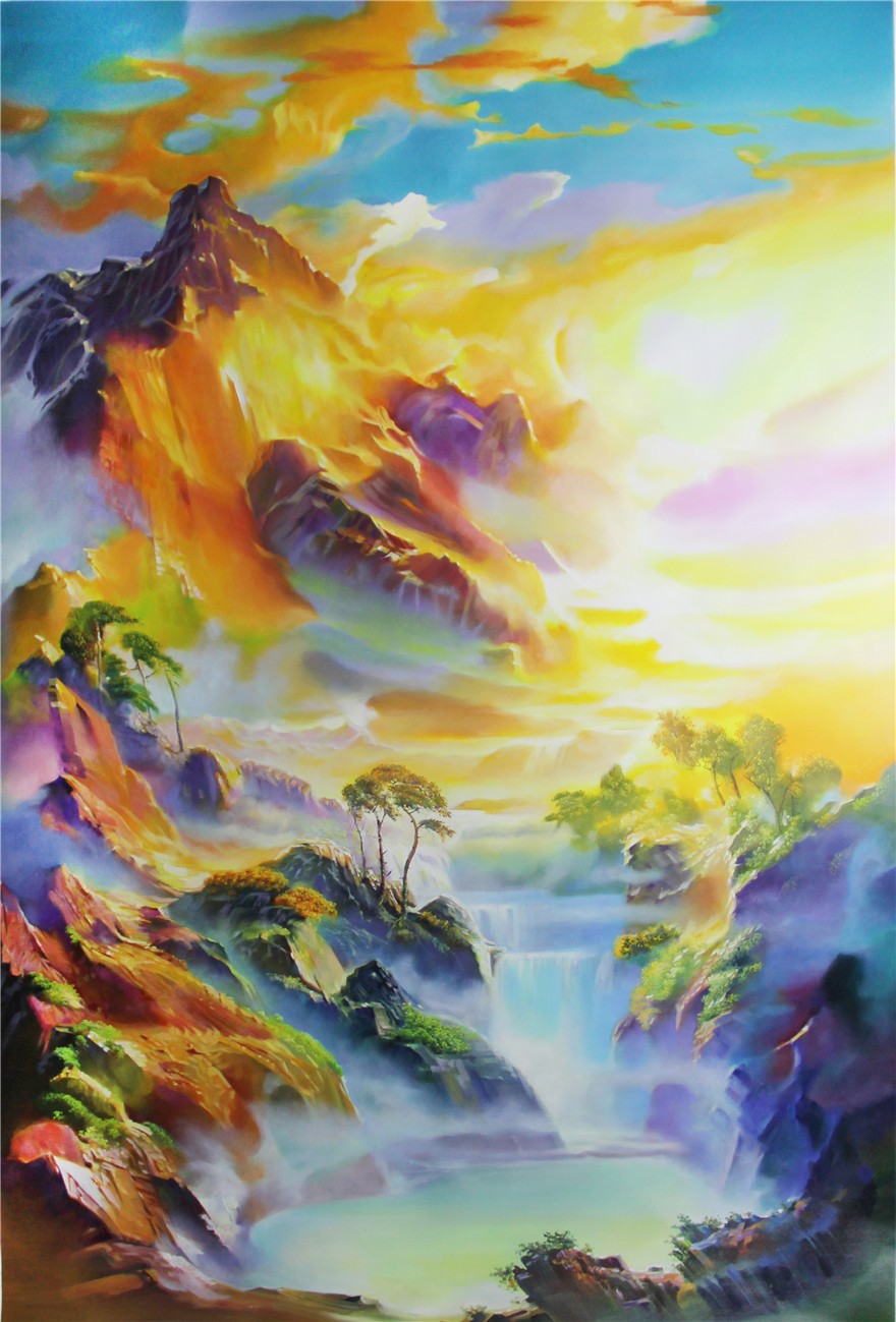 朝鲜油画 一级艺术家 金成浩《紫气东来》