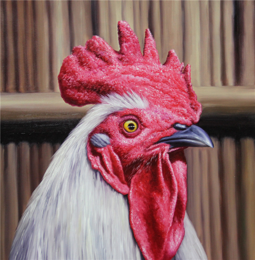 朝鲜动物油画 功勋画家 金英哲《鸡》在线拍卖,朝鲜动物油画 功勋画家