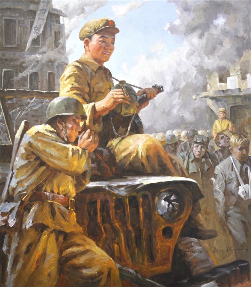朝鲜油画功勋画家李志学战争年代
